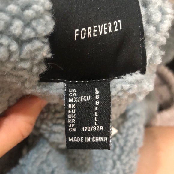 F21 patched grey/blue fur jacket - Picture 5 of 5